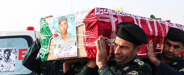 تشییع پیکر دو شهید نیروی انتظامی در حادثه تروریستی اهواز