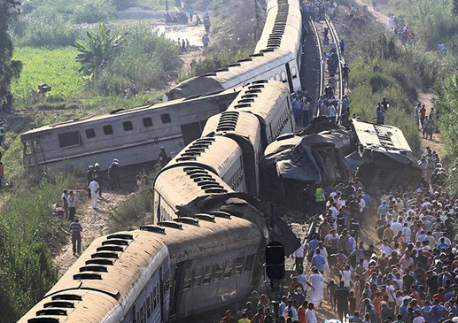 ۳۶ کشته و ۱۰۰ زخمی در تصادف قطارها در مصر